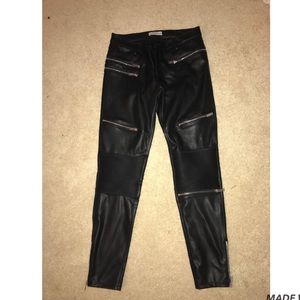 Zara leather pants with zippers M